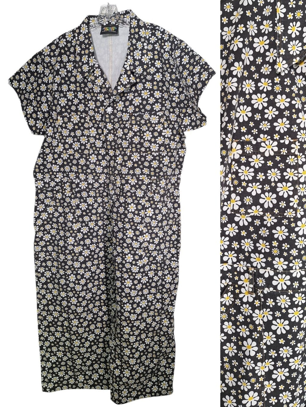 Big Bud Press Limited Edition Floral Daisy Short Sleeve Jumpsuit 5xl 100% Cotton
